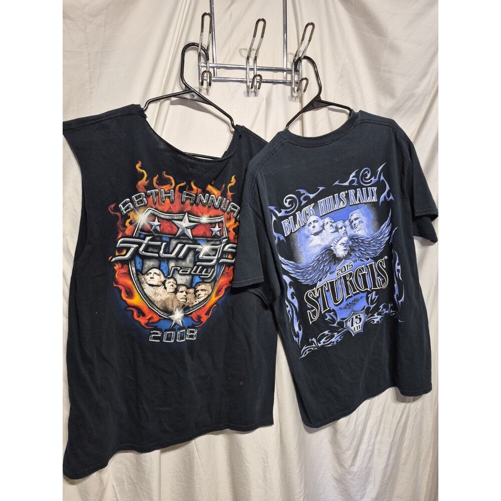 2x Harley Davidson Men's Size XL Sturgis 2008 2015 T- shirt + Tank Top Cut-Off